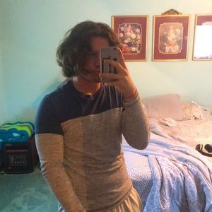 Prince & Fox , long blue & grey sleeve-t